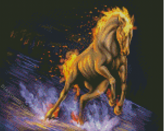 Gabiya Rogoza Fire Horse Diamond Painting