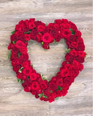 Heart Roses Wreath Diamond Painting