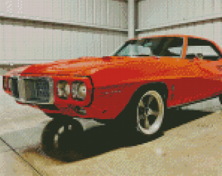 Orange 1969 Pontiac Diamond Painting