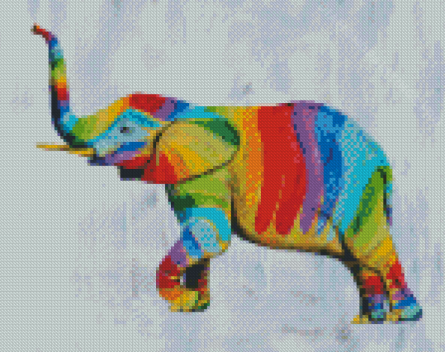 Rainbow Elephant Diamond Painting
