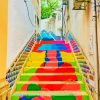 Street Colorful Stairs Diamond Painting