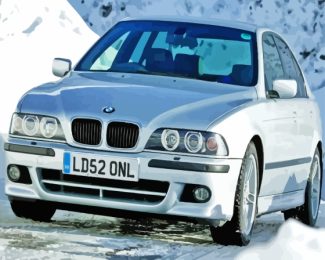 BMW E39 In Snow Diamond Painting