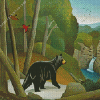 Bear In Linville Falls Diamond Painting