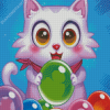 Cat With Bubbles Diamond Painting
