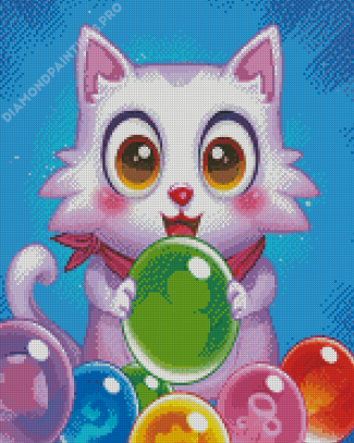 Cat With Bubbles Diamond Painting