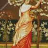 Classic Woman Picking Flowers Diamond Painting