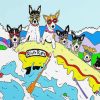 Dogs Rafting Diamond Painting