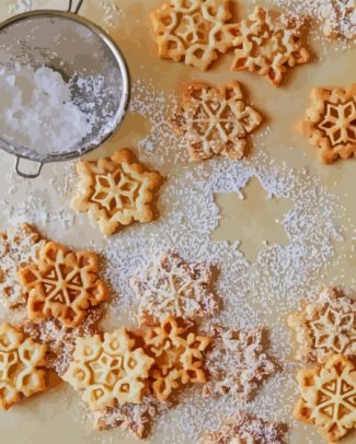 Gingerbread Snowflake Cookies Diamond Painting
