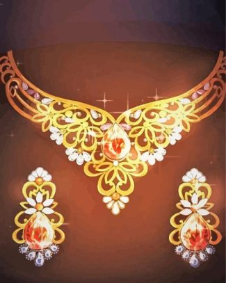 Golden Anime Jewels Diamond Painting