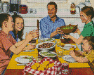 Happy Family Meal Diamond Painting