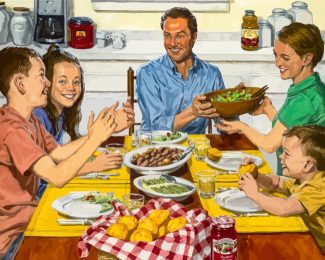 Happy Family Meal Diamond Painting