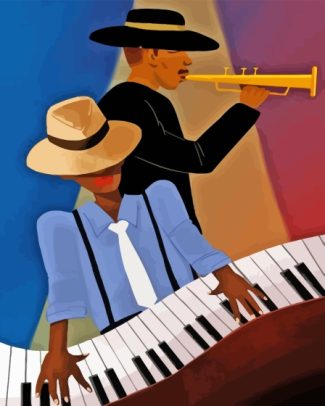 Jazz Black Man At Piano Diamond Painting