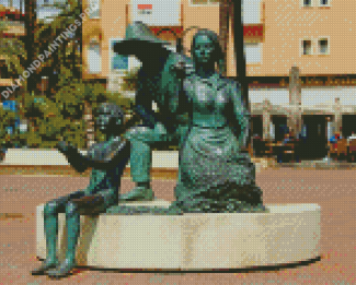 Los Pescadores Statue Moraira Spain Diamond Painting