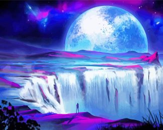 Magic Moonlight Waterfall Diamond Painting