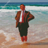 Mr Bean In The Beach Diamond Painting