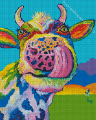 Psychedelic Cow Diamond Painting
