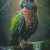 Red Fan Parrot Diamond Painting