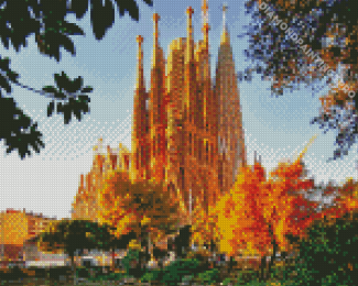 Sagrada Familia Basilica In Barcelona Diamond Painting