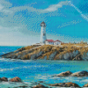 Seascape With Lighthouse Diamond Painting