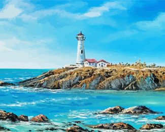 Seascape With Lighthouse Diamond Painting