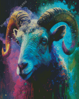 Sheep With Horns Diamond Painting