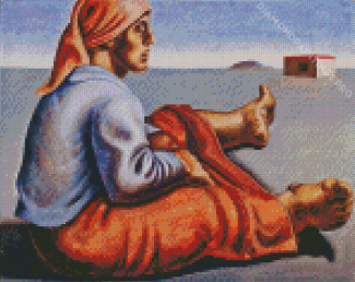Sitting Settler Woman Portinari Diamond Painting
