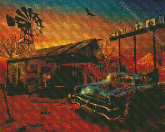 The Abandoned Gas Station Diamond Painting
