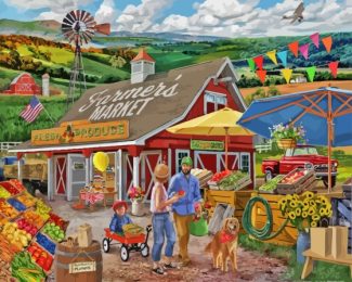 The Farm Market Diamond Painting