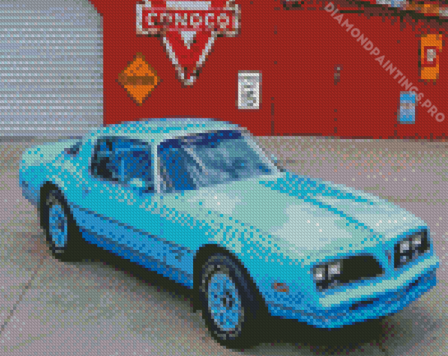 Cyan 1977 Firebird Diamond Painting