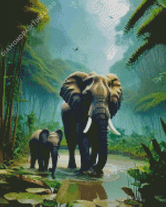 Elephants Diamond Painting