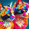 Floral Cats Diamond Painting
