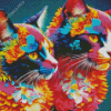 Floral Cats Diamond Painting