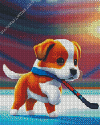 Hockey Dog Diamond Painting