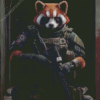 Red Panda Soldier Diamond Painting
