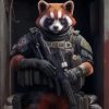 Red Panda Soldier Diamond Painting
