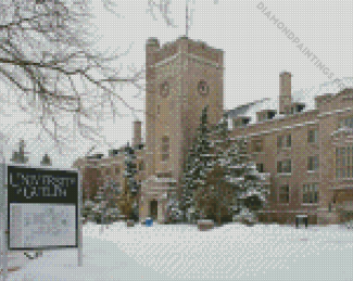 University Of Guelph Building In Snowy Winter Diamond Painting
