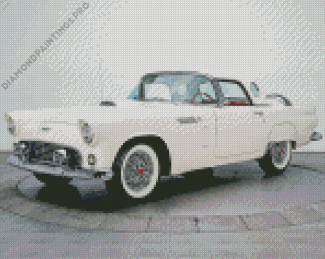 White 1956 Thunderbird Classic Car Diamond Painting