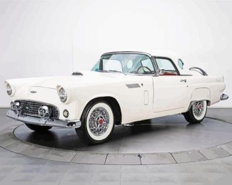 White 1956 Thunderbird Classic Car Diamond Painting