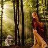 Woman And Wolf In Forest Diamond Painting