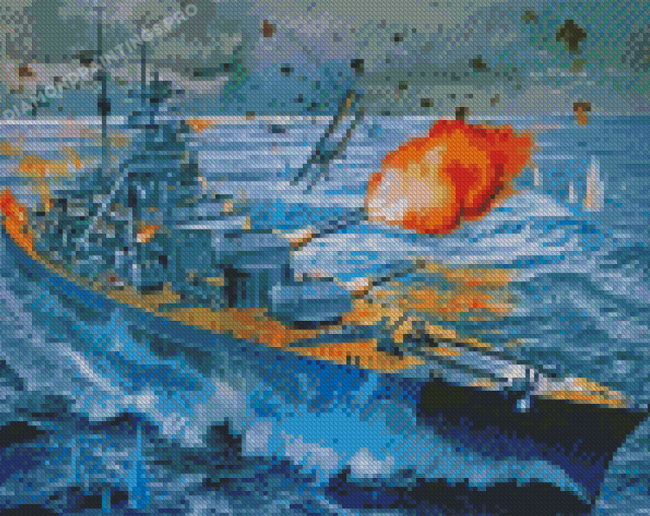 Navy Battleship Diamond Painting