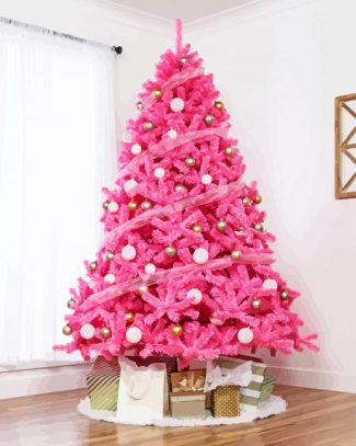 Pink Christmas Tree Diamond Painting
