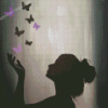 Butterflies And Woman Silhouette Diamond Painting