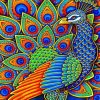 Colorful Mandala Peacock Bird Diamond Painting