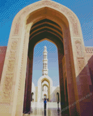 Sultan Qaboos Grand Mosque Oman Diamond Painting