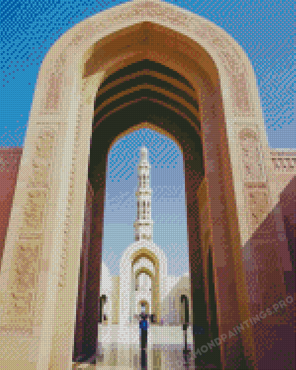 Sultan Qaboos Grand Mosque Oman Diamond Painting