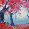 Pink Forest Trees Art Diamond Painting