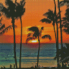 Sunset In Waikiki Beach Diamond Painting