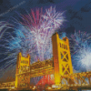 Tower Bridge Fireworks Sacramento California Diamond Painting